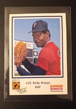 1989 Pawtucket Red Sox Dunkin' Donuts Andy Araujo #23