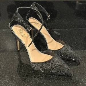 Badgley Mischka Jailene Ankle Strap Stiletto heels rhinestone jeweled 8.5 - Picture 1 of 11