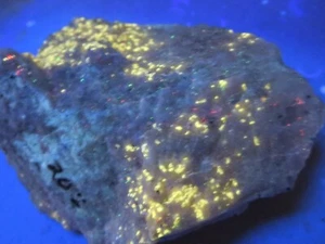 3285 NORBERGITE ROUGH, FORBER QUARRY, FRANKLIN NJ. FLUORESCENT SHORT WAVE - Picture 1 of 5
