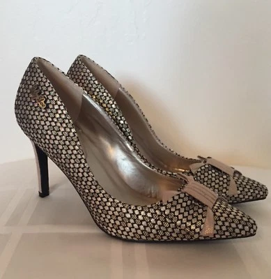 Tacones para mujer Ruby Shoo Jenna metálicos negros plateados dorados lazo talla 6,5 EU 37 Foto 1 de 4