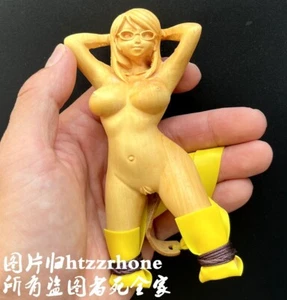 Natürlicher Buchsbaum geschnitzt nacktes Mädchen Schleuderrahmen Katapult Jagd Schleife Spiel Spielzeug - Bild 1 von 7