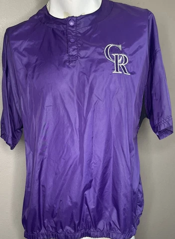 VTG ~Starter~~Colorado Rockies~Batting Pratice Pullover Size M~purple Cover