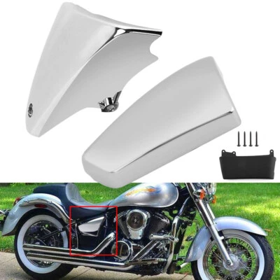 Chrome Fairing Battery Side Covers For Kawasaki Vulcan 900 VN900 Classic Custom - Изображение 1 из 4