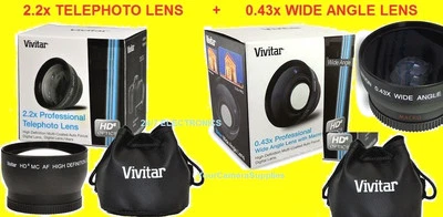 0.43x SUPER WIDE + 2.2x TELEPHOTO LENS 52mm GX-1S K200D K10D K110D K100D DMC-G1 - Image 1 of 4