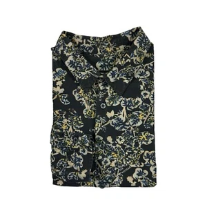 Paul Smith Black Blue Yellow Floral AOP Cotton Mens Button Front Size XL - Picture 1 of 7