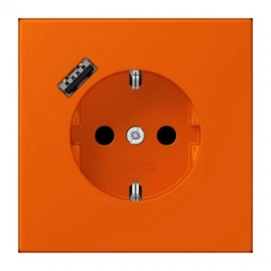 Jung SCHUKO Steckdose LC 1520-18 A 260 IP20 Abdeckung orange Stecker Steckdosen - Bild 1 von 11
