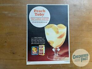 Vintage 1963 UNCLE TOBY'S PEACH TOBY Advertisement Food Kitchen Household