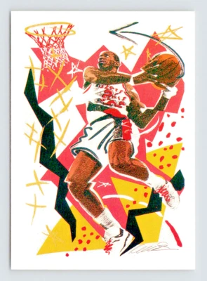 1990 NBA Hoops Card, #376 Clyde Drexler, Trail Blazers Team Checklist, see Video - Image 1 of 3