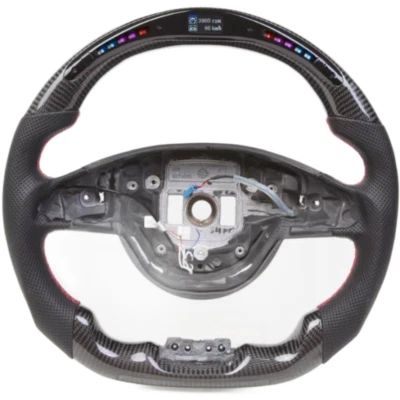 Carbon Fiber Flat LED Steering Wheel For 2016+ Mercedes-Benz AMG W205 S63 C63 SL - Image 1 of 4