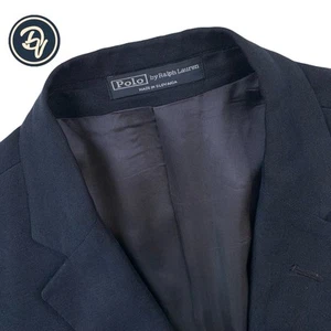 Mint! VTG 44 R Polo by Ralph Lauren Solid Navy Blue 100 % Linen Casual Blazer - Picture 1 of 13