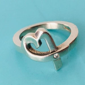 Tiffany & Co. Paloma Picasso Loving Heart Anillo Diamante Plata 925 Tamaño... - Imagen 1 de 15