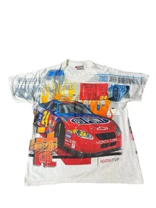 Vintage 2003 Jeff Gordon #24 NASCAR All Over Print T-Shirt Mens L Heatin It Up - Picture 1 of 3