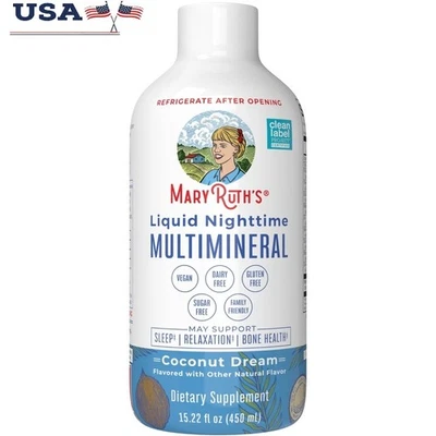 Жидкий ночной мультиминеральный сон поддержка кокосовый вкус без сахара веганский новый - Изображение 1 из 4