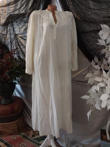 VESTIDO DE COLECCIÓN GASA DE ALGODÓN MAXI ETHEL CAIN ESTILO ESQUE PRADERA CROCHET ENCAJE PIN TUCK - Imagen 1 de 9