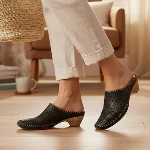 Pikolinos Pantoletten Clogs Damen Größe 8,5 EU 39 Leder perforiert Slipper - Bild 1 von 8