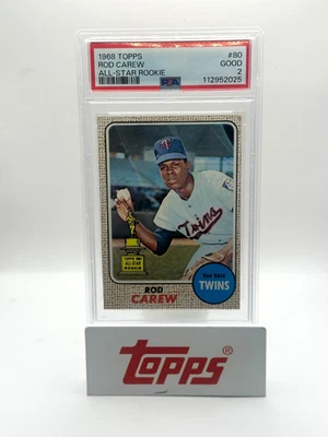 1968 Topps Rod Carew All-Star Rookie #80 Good PSA 2 - Image 1 of 2