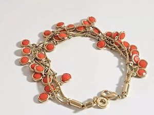 HIGHEND*SELTEN*TRAUMHAFT WUNDERSCHÖNES VINTAGE GOLDFARBENES KORALLENFARBENES PERLENARMBAND! - Bild 1 von 3