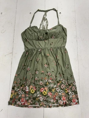 Derek Heart Green Floral Print Sleeveless Lace Back Tank Womens Size XL - Image 1 of 4