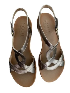 NEW Womans Naturalizer SOUL Slingback Ankle Strap Cushion Sandal Champagne 7M - Picture 1 of 5