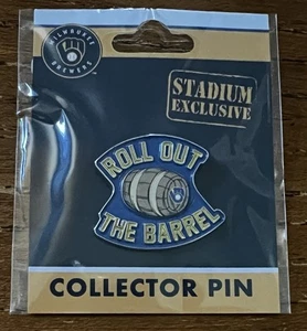 Milwaukee Brewers Enamel Roll Out The Barrel Pin Brand New Stadium Exclusive - Picture 1 of 1