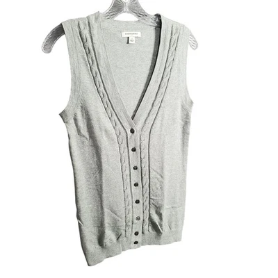 Banana Republic Mujer S Chaleco Suéter Tejido Botón Frontal Angora Mezcla Cachemira Foto 1 de 4