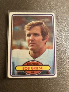 1980 Topps Football Card Number 35 Bob Griese Miami Dolphins #35 HOF - Picture 1 of 2