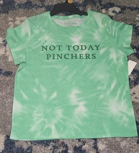 NWT, "Not Today Pinchers", Lime Green,Tie Dye, Short Sleeve Tee- Ladies L- 12\14 - Picture 1 of 3