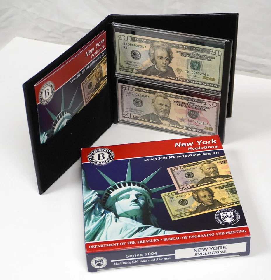 SERIES 2004 NEW YORK EVOLUTIONS SET, MATCHING $20 & $50 SERIAL NUMBERS - Image 1 of 4