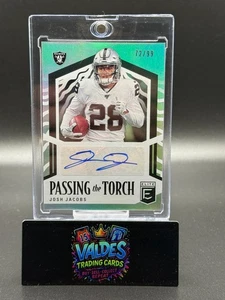 Josh Jacobs 2020 Elite Passing the Torch Auto /99 Raiders On-Card Autograph - Picture 1 of 2