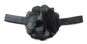 Baby Thin Headband Girl Newborn Toddler Hair Christening Party Flower Black - Picture 1 of 2