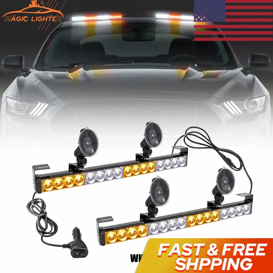 Luz de aquecimento de emergência estroboscópica universal 16LED Traffic Advisor barra de explosão pisca-pisca - Imagem 1 de 4