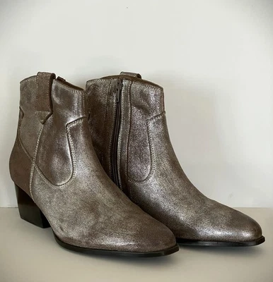 Botas Seychelles para mujer talla 8,5 plateadas metálicas botines occidentales precio de venta sugerido por el fabricante $60+ Foto 1 de 4