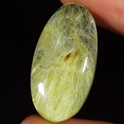 Natural Golden Rutile Quartz Oval Cabochon Gemstone 19.80 CT 13x25x7 mm LM-35 - Image 1 of 4