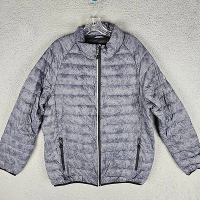 Asics Down Puffer Jacket Mens L Printed Lightweight Long Sleeve Zip-Up 2011A413 - Image 1 of 4