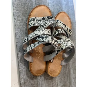 Coconuts by Matisse Snake Print Sandals Strappy Slides Summer Shoes - Picture 1 of 9