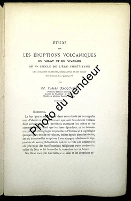 Histoire de la géologie: 1888. Les éruptions volcaniques du Velay et du Vivarais - Photo 1/4