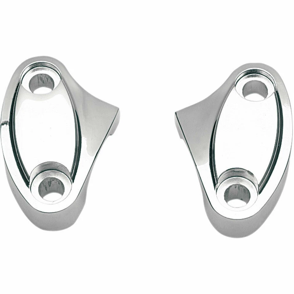 Chrome Handlebar Riser Top Clamps for Harley Models Repl. H-D# 56057-00 - Image 1 of 1