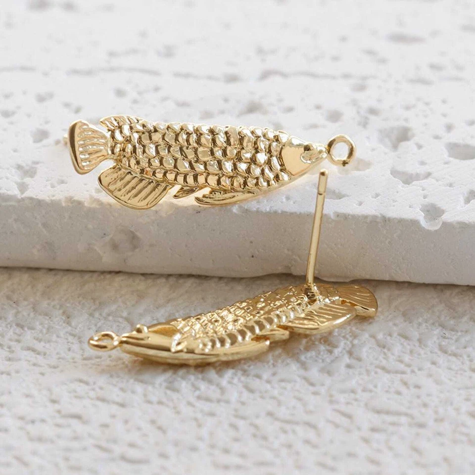 Poste de pendiente de latón de 2 piezas con alfiler de plata de ley 28,6x8,8 mm (4904C-B) Foto 1 de 1