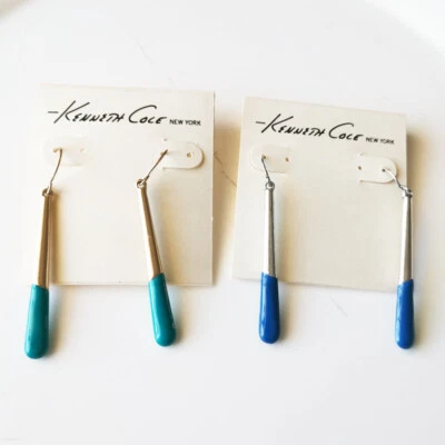 New Kenneth Cole Enamel Drop Earrings Gift Fashion Women Jewelry 2Colors Chosen - Image 1 of 4