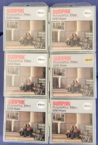 6 Sunpak 49mm UV Haze Filters - Picture 1 of 2