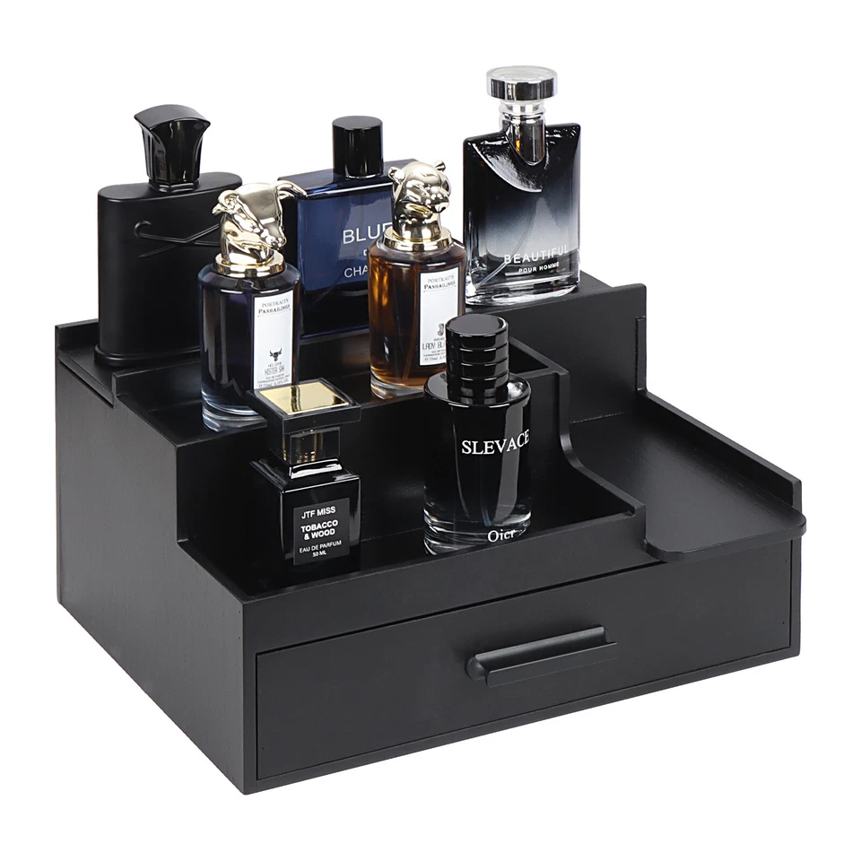 Cologne Organizer for Men 3 Tier Perfume Display Stand Cologne Shelf w/ Drawer - Image 1 of 4