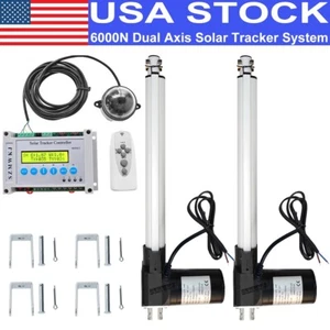 DIY Dual Axis Solar Panel Tracking Kit-6000N 12" Linear Actuator &LCD Controller - Picture 1 of 12