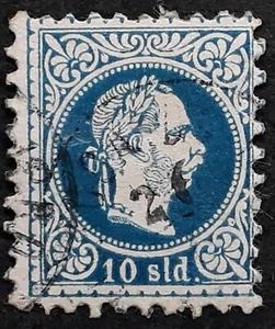 c.1876- Austrian Post Turkish Empire 10Sld blue stamp Larnaca di Cipro cds - Picture 1 of 2