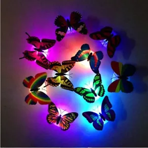 Butterfly Light Lamp Home Room Party Desk Wall Decor Colorful ChangingLED Light - Picture 1 of 5