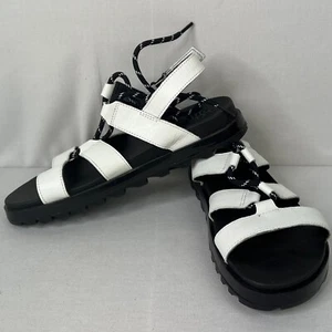 Sorel Hiking Sandals Womens Sz 8.5 White Roaming Leather Lace Up Gladiator Shoes - Picture 1 of 9