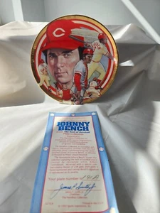 Hamilton Collection Best In Baseball Johnny Bench Plato 6,5" como nuevo + certificado de autenticidad - Imagen 1 de 2