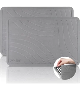 Diatomaceous Earth Bath Stone Mat (light Gray Wave 23.7 X 15.4 - Picture 1 of 7