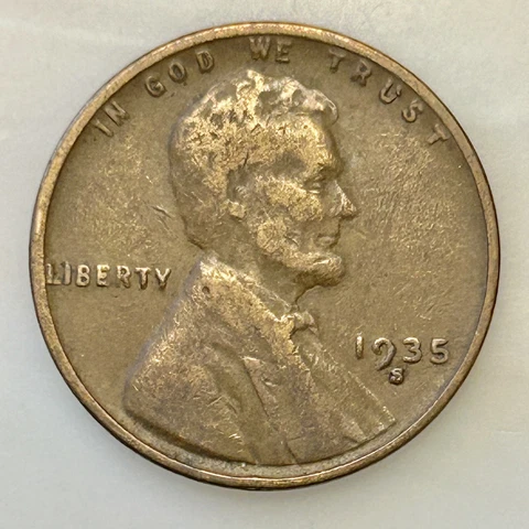 1935-S Lincoln Penny . Please Read Description. Your Actual Coin In Photo Cover