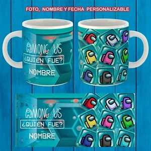 AMONG US "QUIEN FUE" TAZA VIDEOJUEGO NOMBRE PERSONALIZABLE VIDEOGAME MUG - Imagen 1 de 1