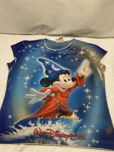 Vintage Walt Disney World Women’s Cropped Sleeve Shirt Size Xl From Epcot - Picture 1 of 7